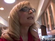 Busty MILF Nina gives her stepdaughter a going away present 1/16