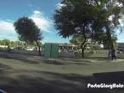 Porta Gloryhole Redhead moth pumped full of cum 7/16