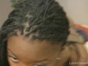 Curvy black chick giving head to white guy 11/16