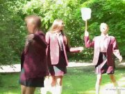 Tight Teen Anita Bellini has both holes plugged by two Gardeners 2/16