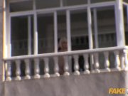 Sexy Spanish Blonde exhibitionist fucked by Policeman 1/16