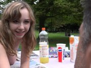 French college girl outdoor sucking and fucking an old cock mouth cumshot 4/16