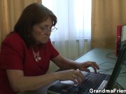 Threesome office fucking with granny 1/16