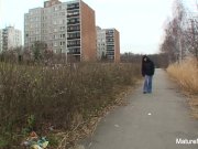 Busty brunette granny fucks on the floor 1/16