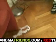 Two buddies seduce chubby mature bitch 13/16