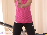 FitnessRooms Bendy Blonde Bends Over for her Personal Trainer 1/16