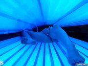 teen latina college student gives  lesbian pussy a massage in tanning bed 12/16