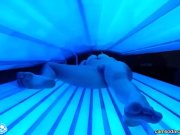 teen latina college student gives  lesbian pussy a massage in tanning bed 9/16