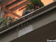 Lonely old grandma swallows and rides his cock 4/16