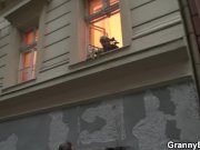 Lonely old grandma swallows and rides his cock 5/16