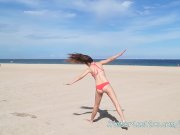 Hot Busty Teen Kimber Sucks Cock in Car at the Beach