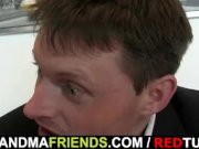 Business lady takes two cocks 11/16