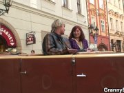 Old granny in stockings rides stranger 6/16