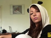 British bdsm sub pussypounded after fingering 1/16