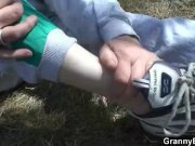 Injured old granny is healed by cock 6/16