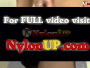 Horny brunette in black pantyhose shows feet 16/16