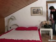 Lusty mature bitch rides son in law cock 1/16