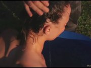 Petite slave mouth shoved with cock in bdsm 13/16