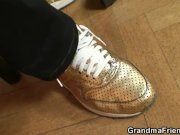 Granny swallows two cocks after poker game 3/16