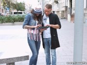 Casual fun with teen sightseer 1/16