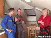 Granny offers her old body for 2 guys 10/16