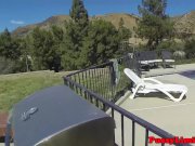 Jogging skank roughly pussypounded by maledom 5/16