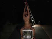 Ball gagged busty slave disciplined on the spankings horse 2/16