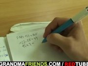 Two dudes bang nasty old teacher 2/16