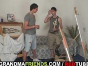 Two young painters bang nude oldie 1/16