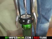 He finds his GF's mom naked and fucks her 4/16