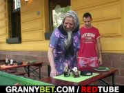 Moaning granny rides young meat 4/16