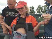 Old mature picked up and double fucked outside 9/16