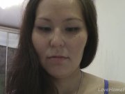 Brown-haired housewife shows off her nude body 1/16