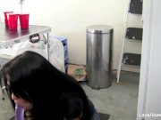 Busty dark haired teen sucking her favorite toy 6/16