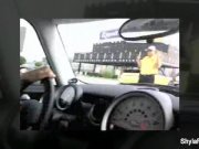 Behind the scenes racing with busty MILF Shyla 9/16