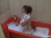 Chick takes a relaxing bath after the work 10/16