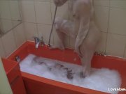 Chick takes a relaxing bath after the work 11/16