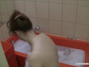 Chick takes a relaxing bath after the work 16/16