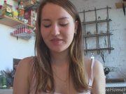 College cutie exhibits her truly beautiful face 1/16