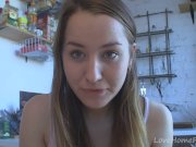 College cutie exhibits her truly beautiful face 14/16