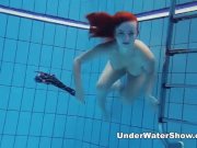 Underwater Show - redheaded cutie swimming nude in the pool 8/16