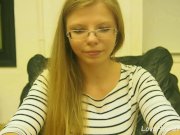 Floozy with a long hair reveals her panties 4/16