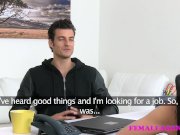 FemaleAgent American stud cums on sexy blonde agents face 1/16