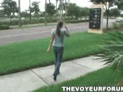 Petite teen flashing her tits outdoors 13/16