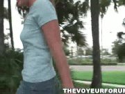 Petite teen flashing her tits outdoors 15/16