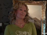 Sexy blonde granny takes a black cock in her ass 2/16