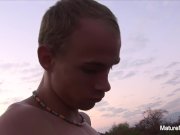 Blonde mature sucks and fucks outdoors 16/16