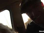 Blonde mature sucks and fucks outdoors 2/16