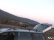 Blonde mature sucks and fucks outdoors 6/16