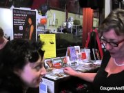 MILF in glasses plays with her stepdaughter's pussy in the shop 4/16